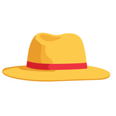 Isolated hat illustration on a white background with a classic vintage style, featuring a bowler fedora design for men women