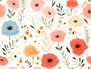 flower pattern water color