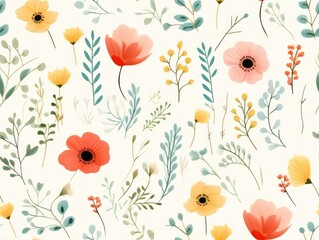 flower pattern water color