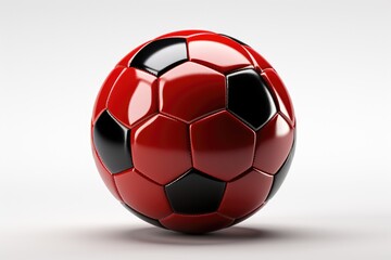 Fototapeta premium A red and black football on a white surface