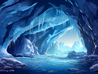 Cave With Ice And Water