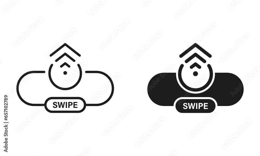 Poster swipe up button, arrow up creative symbol collection on white background. slide drag button line and
