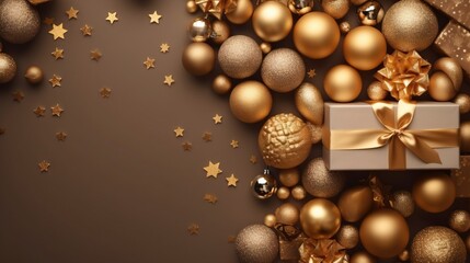 Fototapeta premium Christmas frame of spruce, Christmas background New year background, Christmas background AI generated image