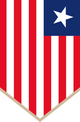 Fototapeta premium Vertical hanging flag of Liberia
