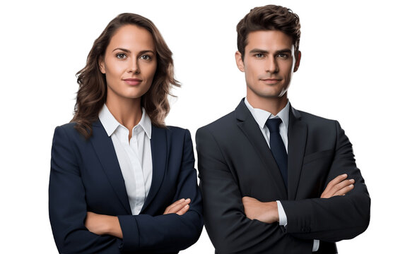 Successful Business Duo Isolated on Transparent Background