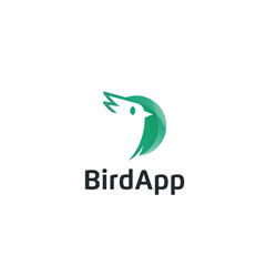 Modern bird app icon logo design template