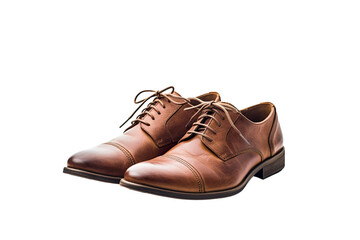brown leather shoes Isolated on a white Background PNG