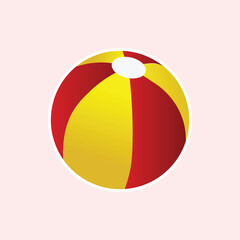 Colorful beach ball, vector illustration. Beach ball isolated icon.