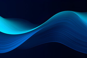 Elegant Dynamic Header Design With Very Dark Blue, Strong Blue and Dark Turquoise Colors. Fluid Curved Flowing Waves and Curves.