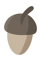 Acorn flat icon, nut and food, vector graphic illustration. Autumn theme. Finding in the forest. Hand drawn fall element for design greeting card. Thanksgiving Day