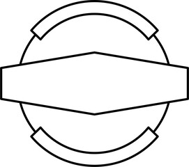 Blank rounded badge, shape, stamp and label. Balnk circle logo emblem