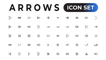 arrow icons set of thin line web icon set, simple outline icons collection, Pixel Perfect icons, Simple vector illustration.