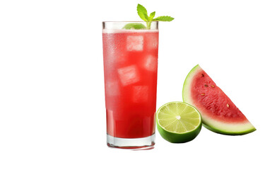 Refreshing Watermelon with Zesty Lime Isolated On Transparent Background