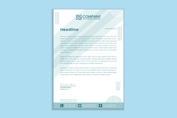 Flat design abstract geometric real estate business letterhead templates