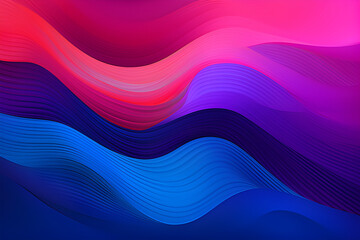 Horizontal Artistic Colorful Abstract Wave Background With Royal Blue, Moderate Pink and Very Dark Magenta Colors. Can Be Used as Texture, Background or Wallpaper.