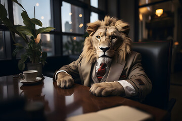 Kindly lion business suit at modern office.


 - obrazy, fototapety, plakaty