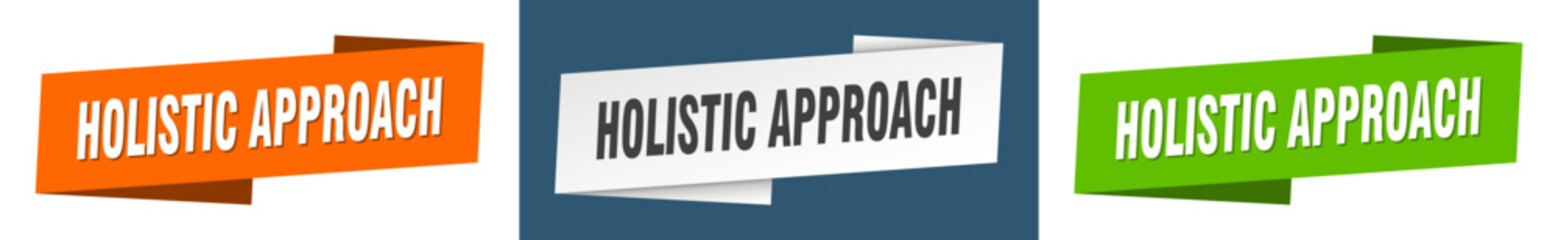 holistic approach banner. holistic approach ribbon label sign set