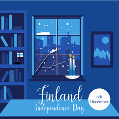 Finland Independence Day Deccember 6th vector illustration 