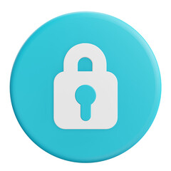 lock 3d icon button