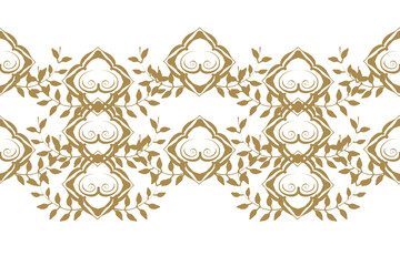 Geometric ethnic illustration patterns damask wallpaper for Presentations marketing, decks, Canvas for text-based, Digital interfaces, print design for texture,fabric ,decoration, golden vector.
