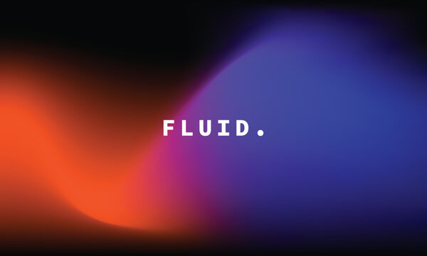 Wavy orange and blue gradient mesh background template copy space. Fluid vibrant color on dark background. Dynamic color gradation backdrop design for poster, banner, presentation, or magazine.