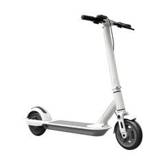 white electric scooter isolated on transparent background