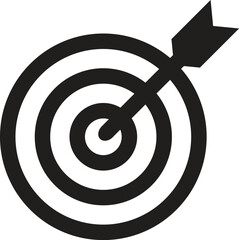 target icon. Target (bullseye) with arrow line art icon for apps and websites. Target with arrow vector icon. Editable stroke.