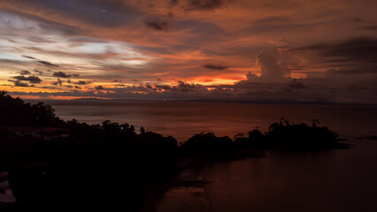 sunset over the city