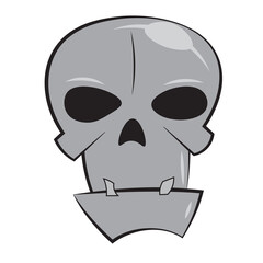 Hand draw human halloween skull