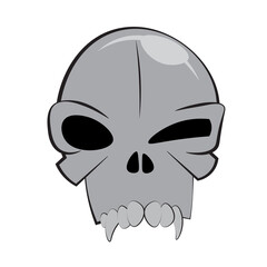 Hand draw human halloween skull