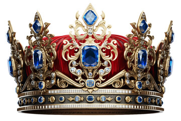 Regal Crown 3D PNG Icon Symbolizing Authority. - obrazy, fototapety, plakaty