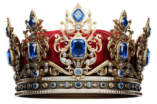 Regal Crown 3D PNG Icon Symbolizing Authority.
