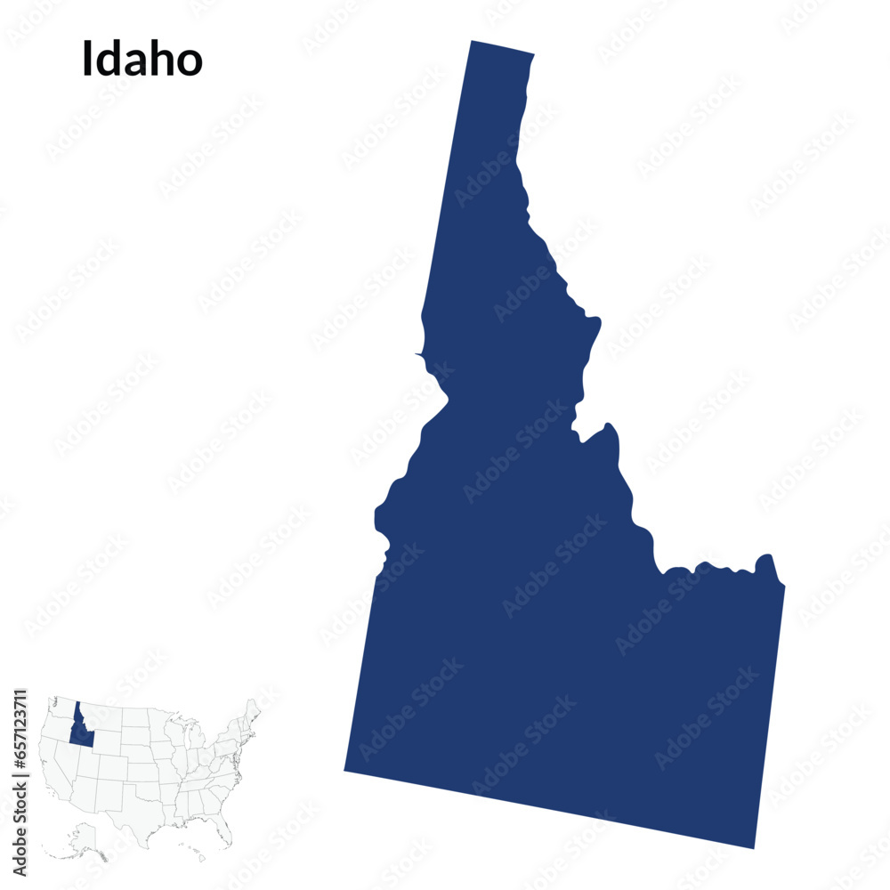 Wall mural Idaho Map. Map of Idaho in blue. USA map