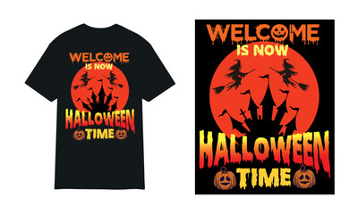 Halloween time t-shirt, Halloween t-shirt design Unique, Colorful, Halloween T-shirt vector design.