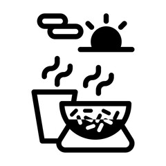 food evening icon filled line black style