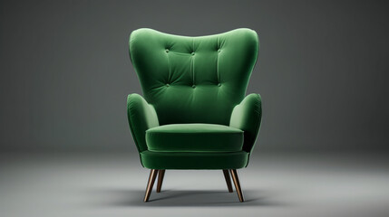 3d rendering of an Isolated green velvet modern