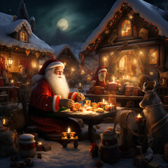 What Santa Does in His House - obrazy, fototapety, plakaty