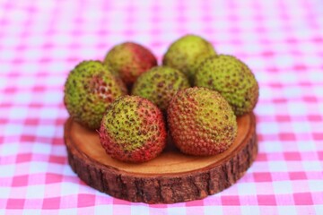 fresh litchi, lichee, lychee, or Litchi chinensis close-up