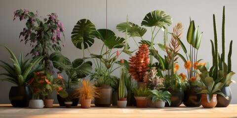 Indoor plant set, Generative AI
