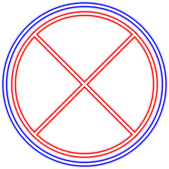 Fototapeta premium Colorfull neon circle emblem, logo and badge. Colorful neon circle emblem for cafe decoration