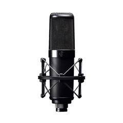 Black studio Microphone Modern mic isolated on transparent or white background