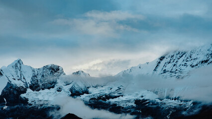 snow covered mountains