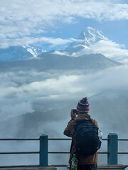 person watching the clouds