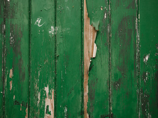 green paint on wood