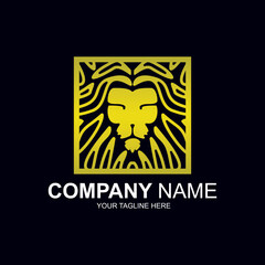 Lion logo design vector template. Jungle king logo.