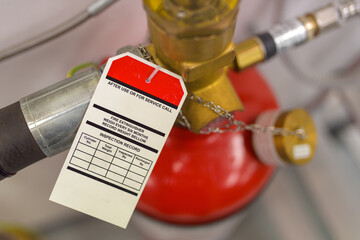 Blank label for clean agent fire suppression system inspection records.