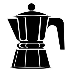 Moka Pot Vector Silhouette. talian coffee maker or moka pot.
