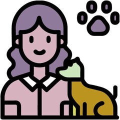Woman with dog icon