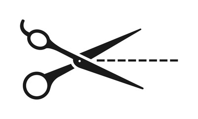 Obraz premium Scissors vector logo design template. Hair salon logo with scissors / vector illustration 