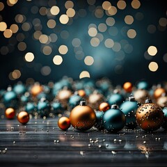 Christmas decoration, Christmas balls on a dark background, serve as wallpaper or as a postcard to congratulate Christmas